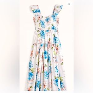 Ruffle Strap Smocked Midi Dress